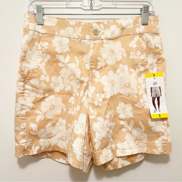 Jachs Girlfriend Stretch Satin Chino Shorts Small NWT - Picture 1 of 4